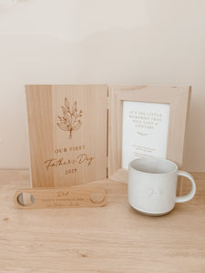 'Our First Father's Day 2025' Wooden Photo Frame