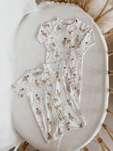 Short Sleeve Bamboo Growsuit - Belle