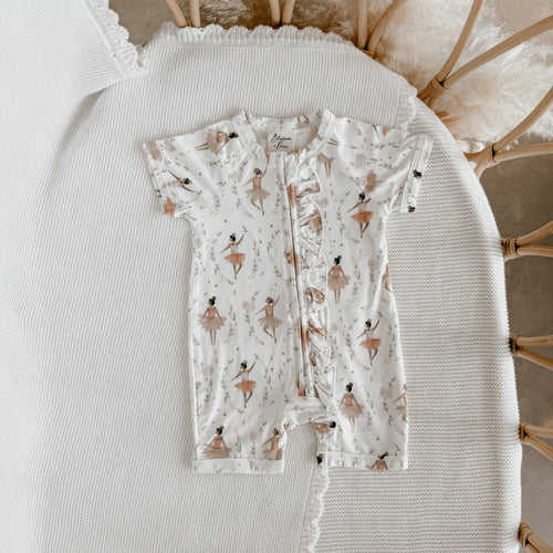 Short Sleeve Bamboo Growsuit - Belle