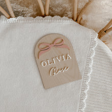 Load image into Gallery viewer, Personalised Bow Name Plaque
