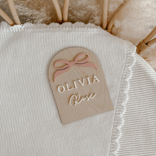 Personalised Bow Name Plaque