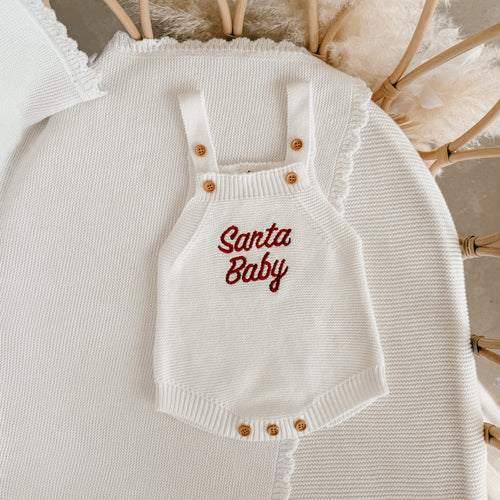 'Santa Baby' Singlet Knit Romper