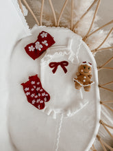 Load image into Gallery viewer, Red Bow Singlet Frill Knit Romper