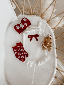 Red Bow Singlet Frill Knit Romper