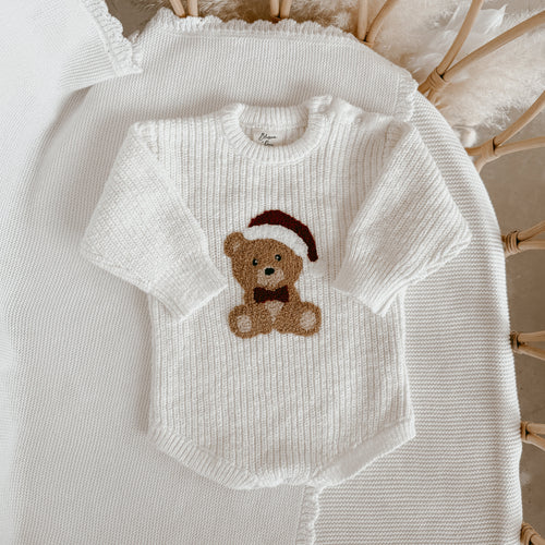 Teddy Bear Chunky Knit Romper