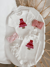 Load image into Gallery viewer, Pink Tree Singlet Frill Knit Romper