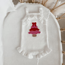 Load image into Gallery viewer, Pink Tree Singlet Frill Knit Romper