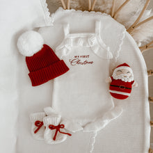 Load image into Gallery viewer, &#39;My First Christmas&#39; Singlet Frill Knit Romper