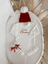 Load image into Gallery viewer, &#39;My First Christmas&#39; Long Sleeve Frill Leg Romper