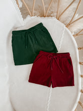Load image into Gallery viewer, Corduroy Christmas Shorts - Emerald