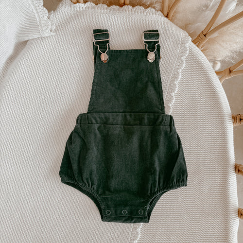 Corduroy Christmas Overalls - Emerald