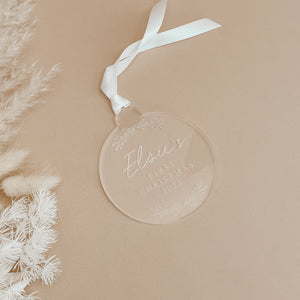 'First Christmas' Acrylic Bauble - Personalisation Available