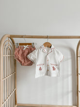 Load image into Gallery viewer, Kid&#39;s Embroidered Christmas Button Down - Red