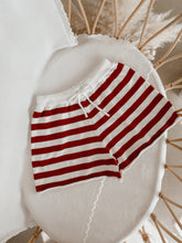 Load image into Gallery viewer, Ladies Knit Stripe Shorts - Red
