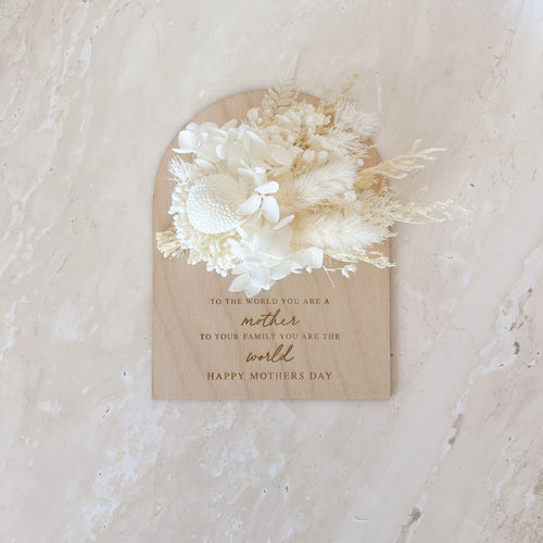 Mother's Day 'You Are My World' Quote Dried Floral Plaque Magnet - 15cm