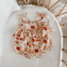 Load image into Gallery viewer, Festive Floral Tie Romper - PRE ORDER - Est. Dispatch October