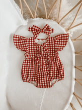 Load image into Gallery viewer, Red Gingham Topknot - PRE ORDER - Est. Dispatch End of September