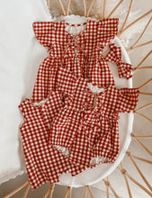 Load image into Gallery viewer, Red Gingham Topknot - PRE ORDER - Est. Dispatch End of September