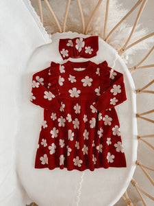 Knit Topknot - Red Posy