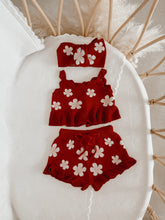 Load image into Gallery viewer, Knit Topknot - Red Posy