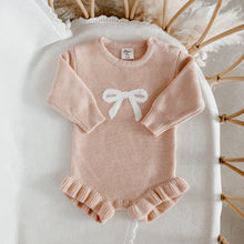 Load image into Gallery viewer, Bow Long Sleeve Frill Leg Romper - Pink Lemonade