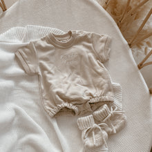 Load image into Gallery viewer, Fawn &#39;Little Love&#39; Embroidered Short Sleeve Romper