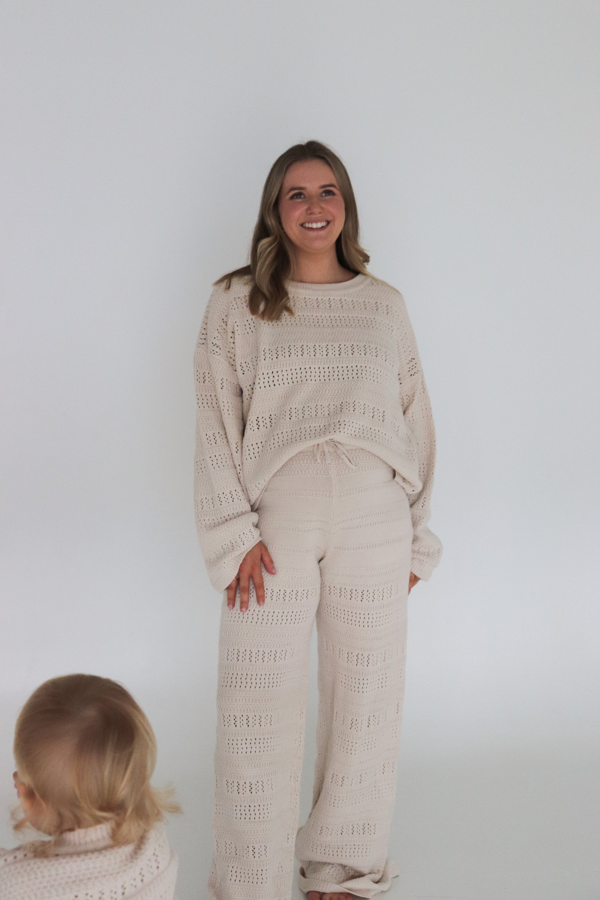 Ladies Knit Top &amp; Pants Bundle - Vanilla Latte