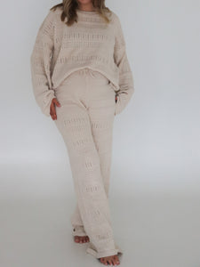 Ladies Knit Top & Pants Bundle - Vanilla Latte (XS - Pre Order Est dispatch Late July)