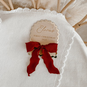 'First Christmas 2025' Personalised Arch Bow Plaque