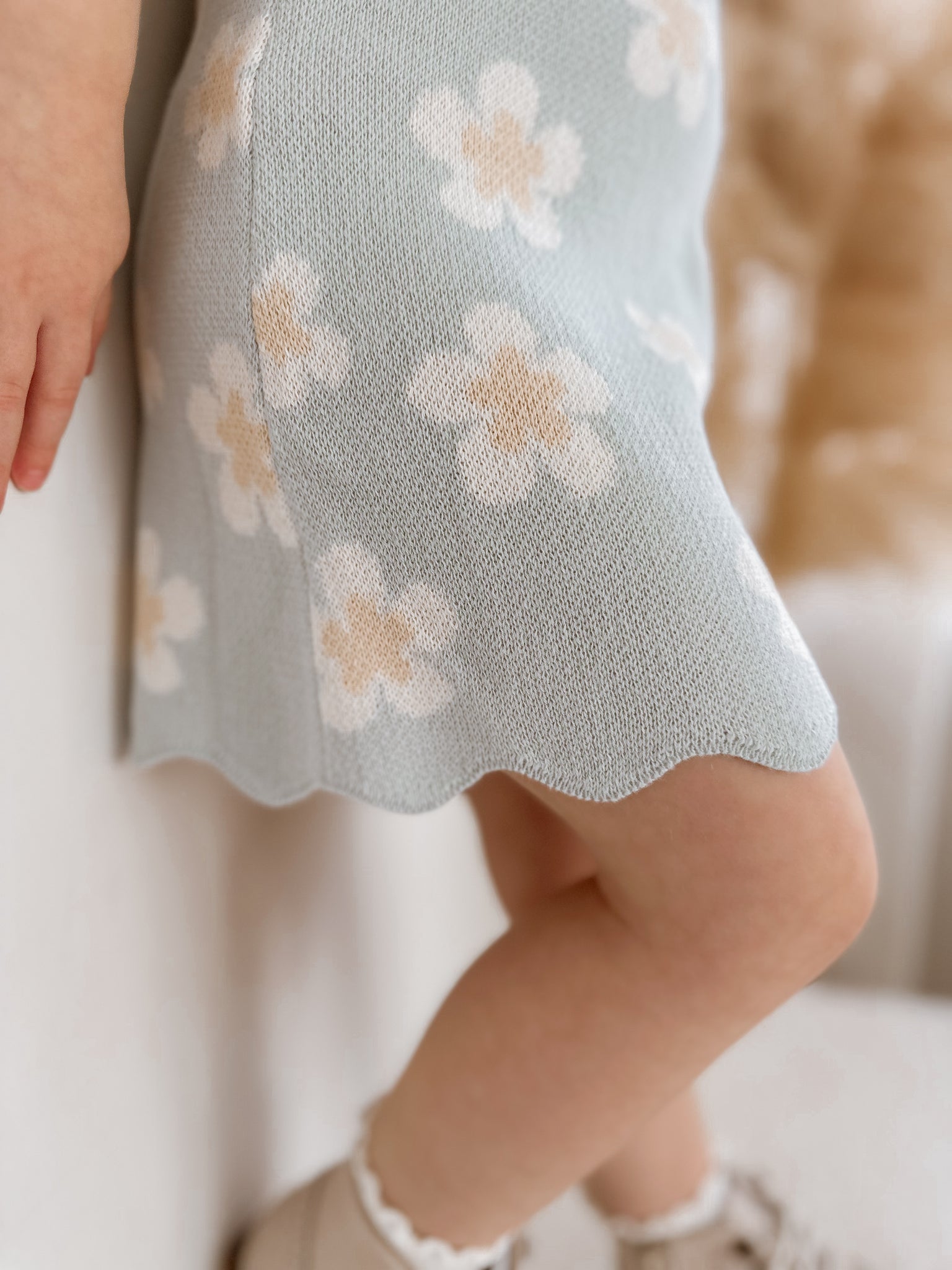 Blue Daisy Knit Dress Blossom and Pear Blue Daisy Knit Dress Blossom and Pear