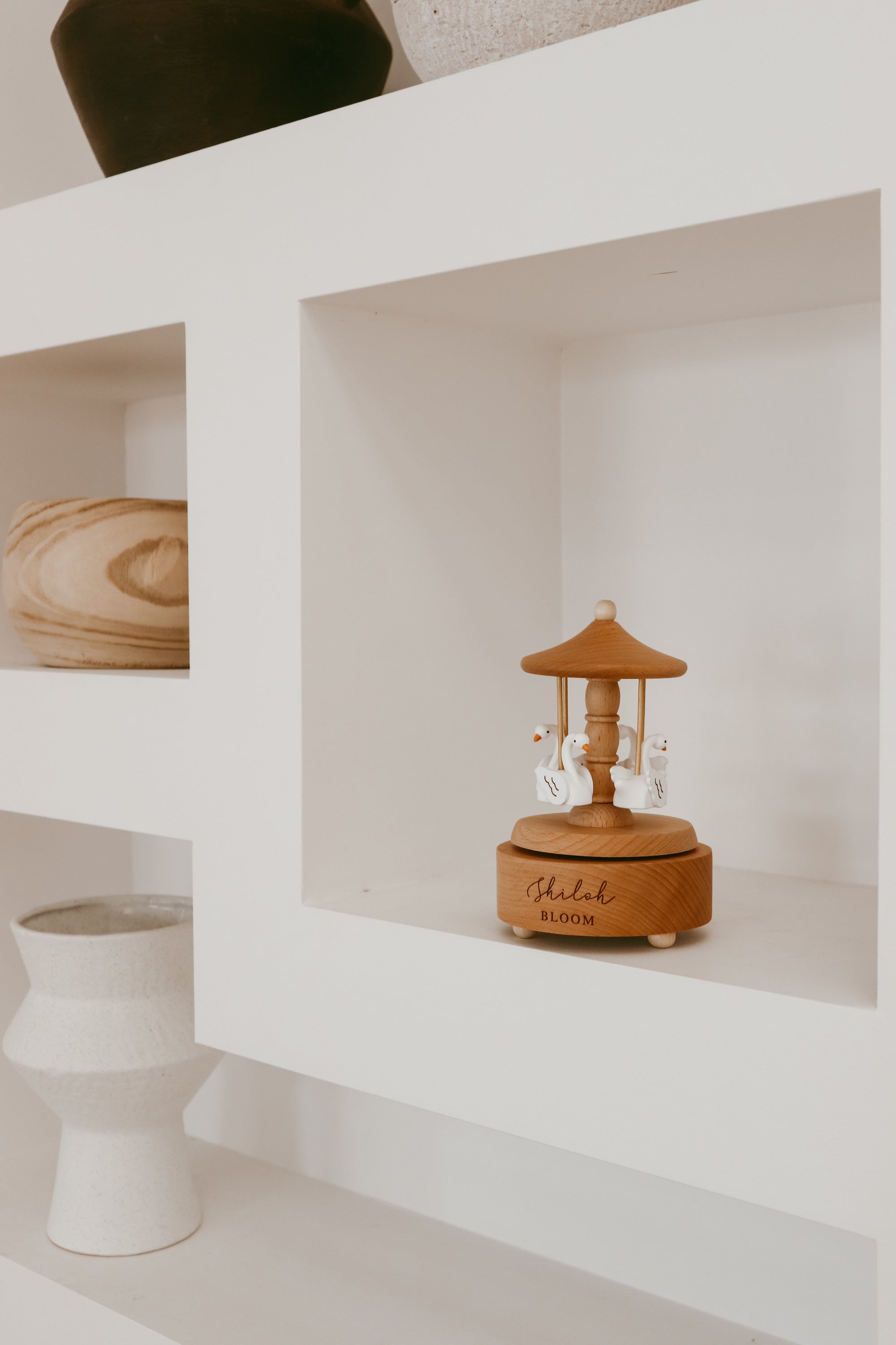 Heirloom Wooden Musical Carousel - Goose