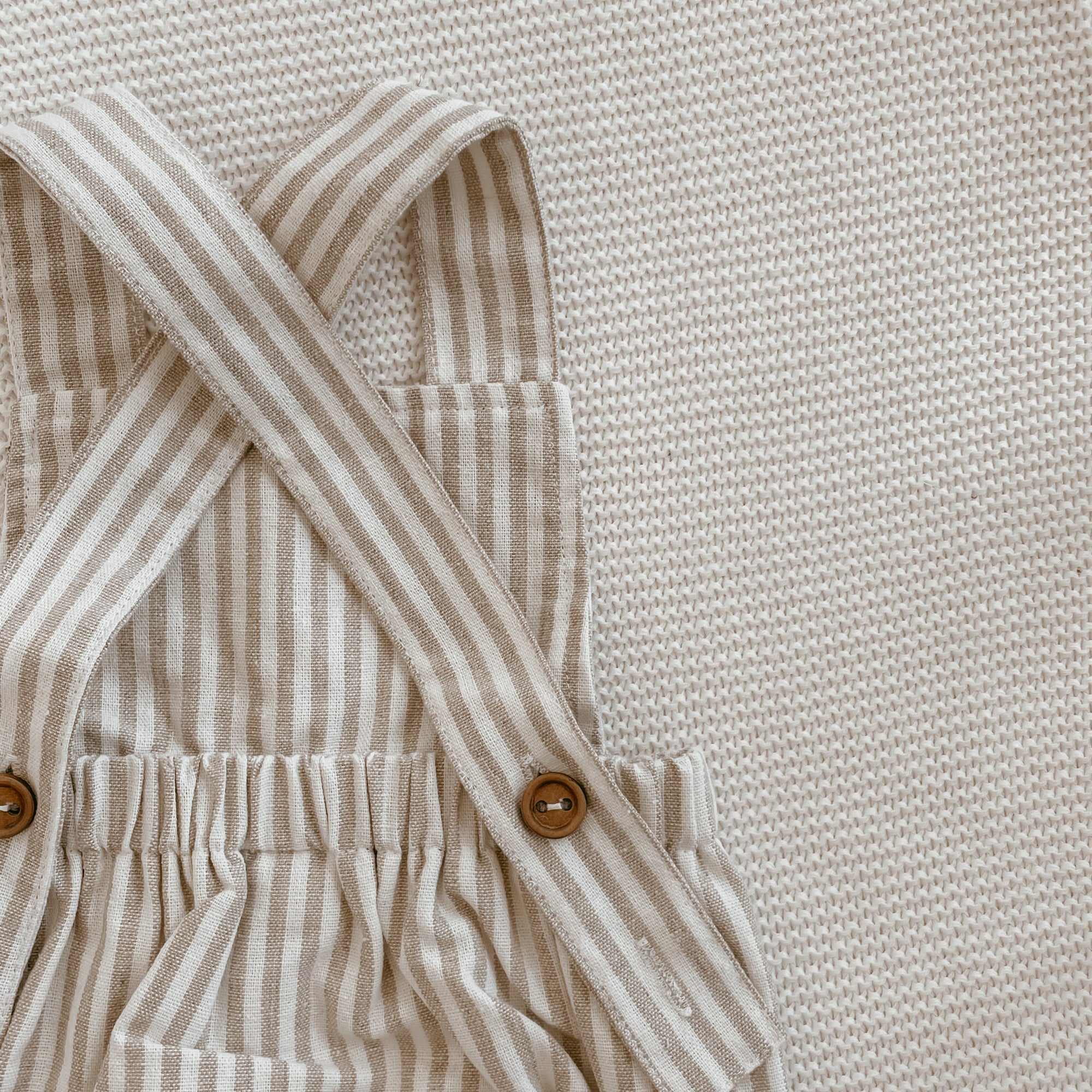 Sand Stripe Cross Back Romper