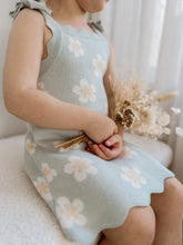 Load image into Gallery viewer, Blue Daisy Knit Dress - PRE ORDER EST DISPATCH MID-LATE MAY
