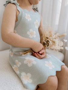 Blue Daisy Knit Dress - PRE ORDER EST DISPATCH MID-LATE MAY