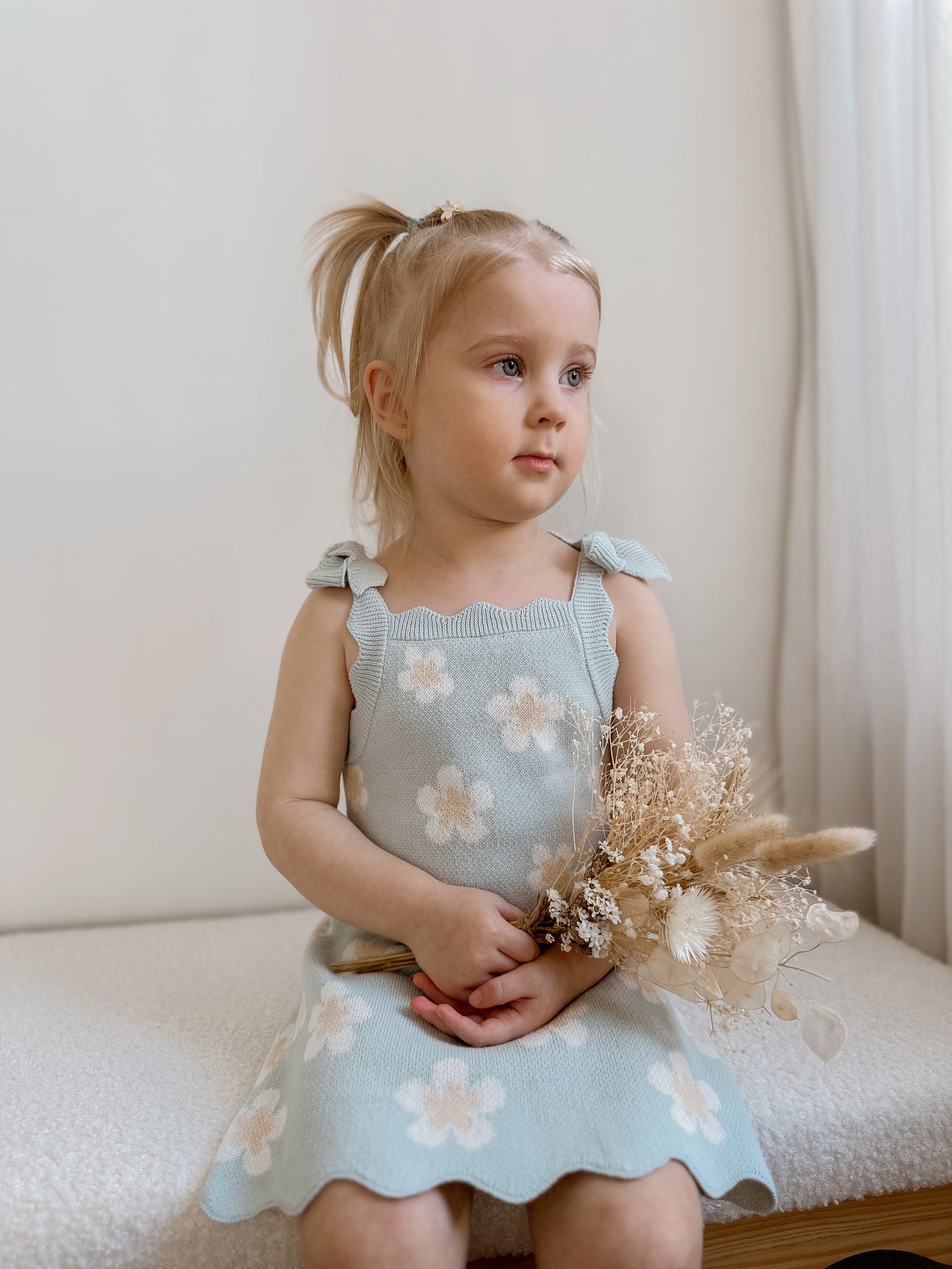 Blue Daisy Knit Dress