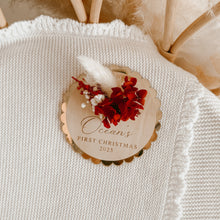 Load image into Gallery viewer, &#39;First Christmas 2025&#39; Personalised Dried Floral Plaque