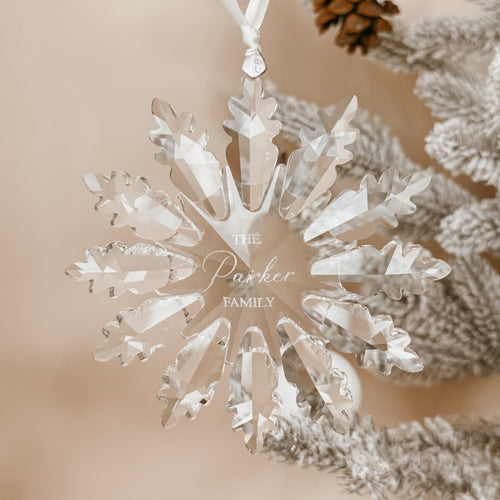 Glass Snowflake Christmas Tree Ornament