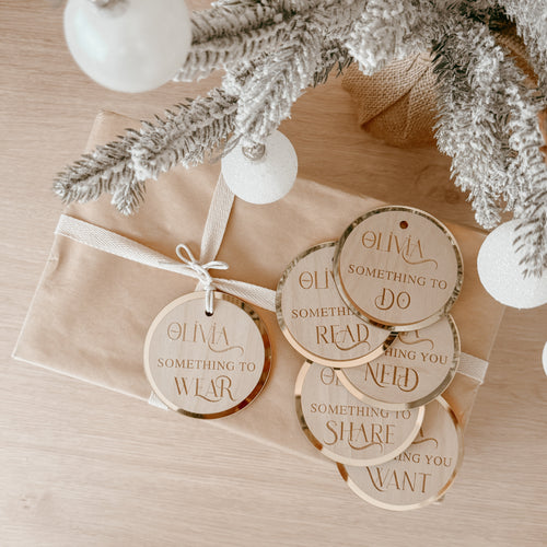 Round Gold Acrylic Mindful Gift Tags (Set of 6) - Personalised - PRE ORDER - Est. Dispatch End of September