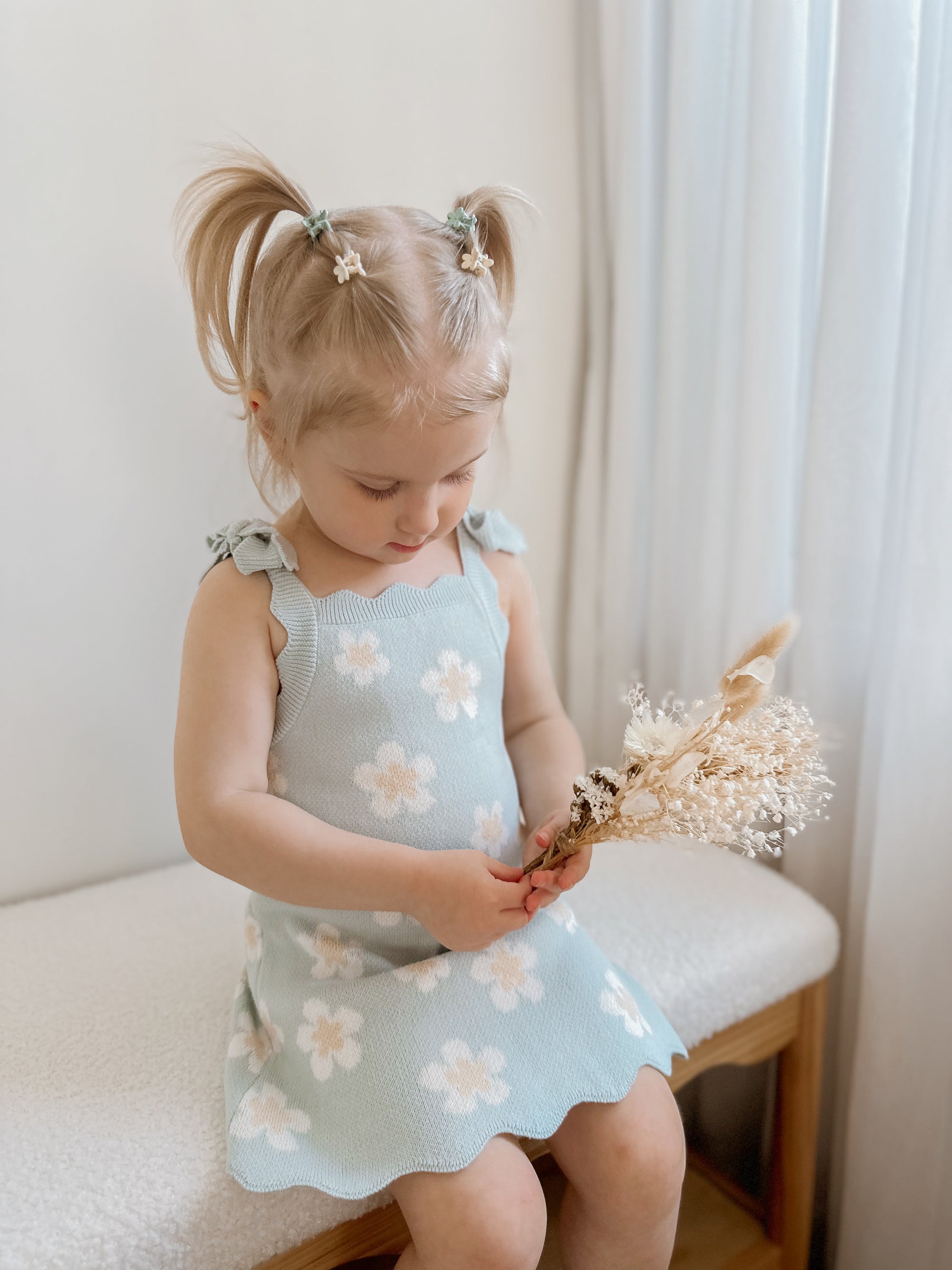 Blue Daisy Knit Dress