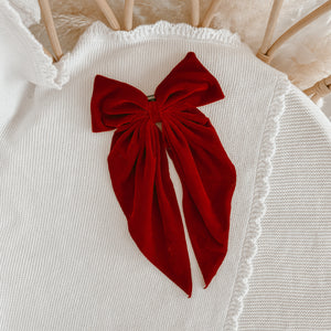 Hair Bow - Red Velvet