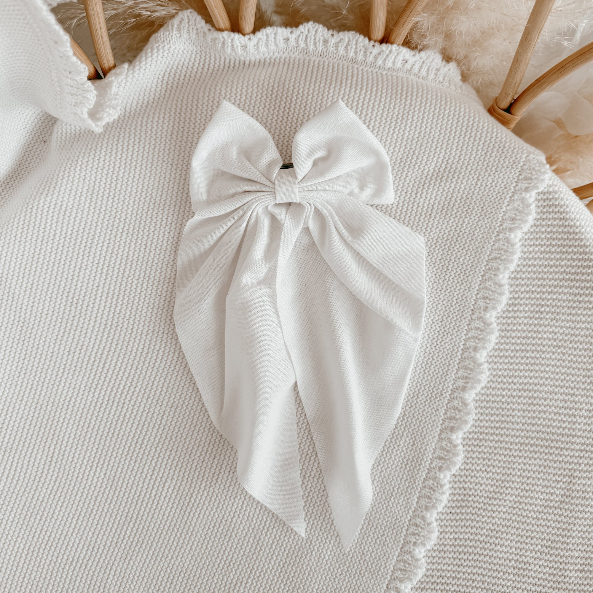 Hair Bow - White