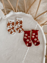 Load image into Gallery viewer, Red Posy Frill Socks