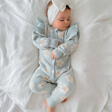 Load image into Gallery viewer, Blue Daisy Long Sleeve Knit Romper - PRE ORDER EST DISPATCH MID-LATE MAY