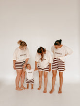 Load image into Gallery viewer, &#39;Mama&#39; Tee and Shorts Bundle - Brown Stripe