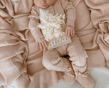 Load image into Gallery viewer, Ribbed Knit Romper &amp; Topknot Bundle - Pink Lemonade