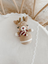Load image into Gallery viewer, Christmas Reindeer Crochet Rattle