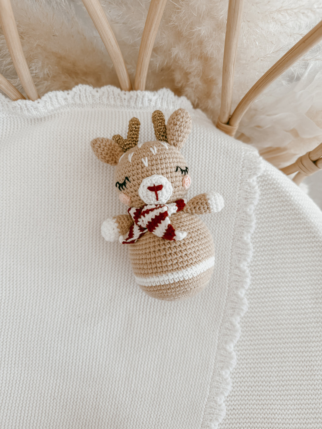 Christmas Reindeer Crochet Rattle