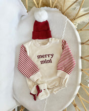 Load image into Gallery viewer, &#39;Merry Mini&#39; Long Sleeve Bubble Romper, Beanie &amp; Booties Bundle - PRE ORDER - Est. Dispatch October