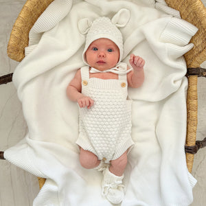 Lamb Singlet Knit Romper - Milk
