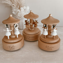 Load image into Gallery viewer, Personalised Keepsake Bundle - Carousel, Brush, Moon Rattle (Leaf)